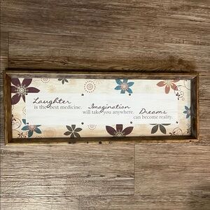 Floral Inspirational Wall Art 22”x8”x1”